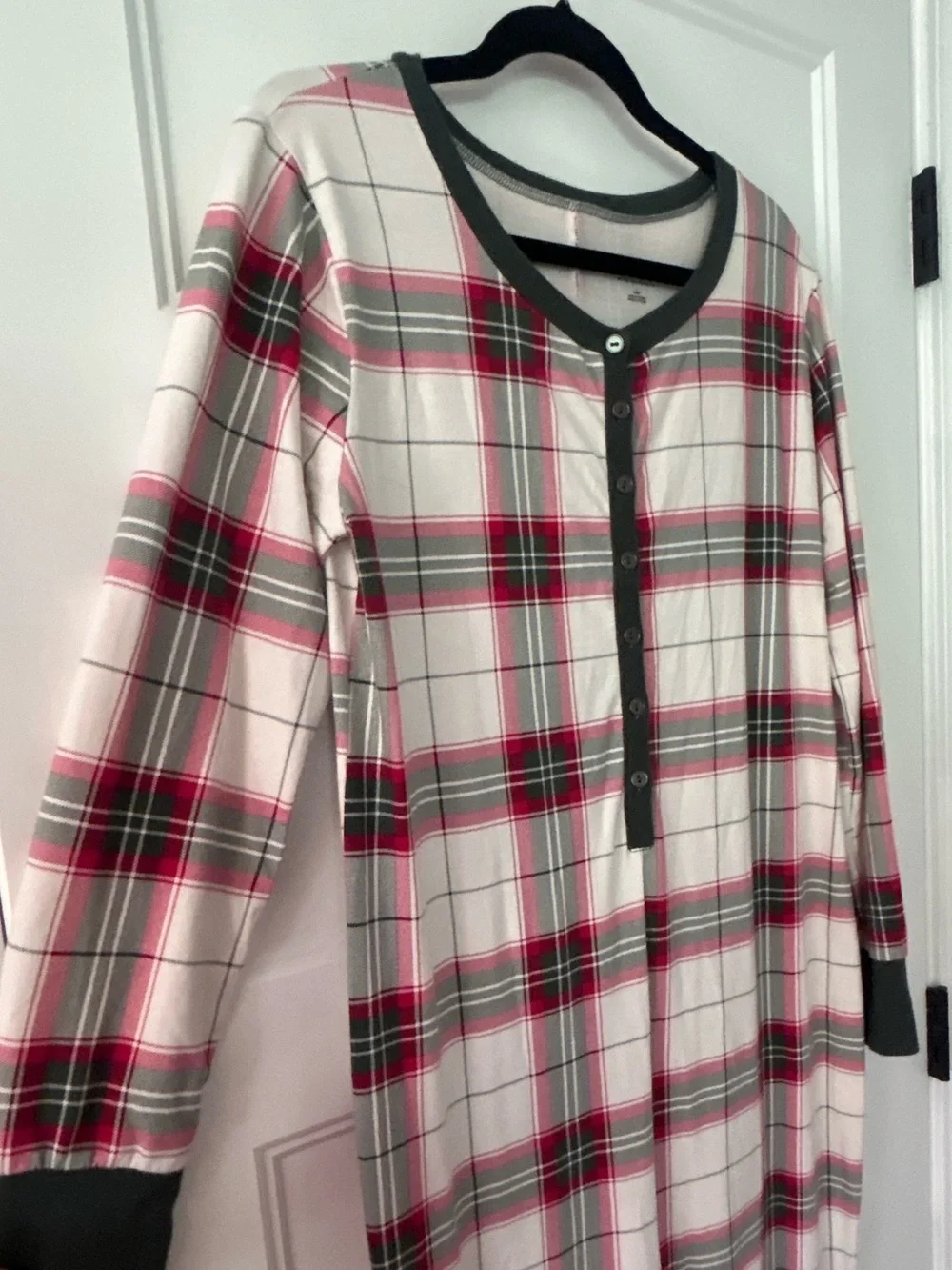 Hearth & Hand with Magnolia Plaid Adult One Piece Pajama Union Suit L Unisex